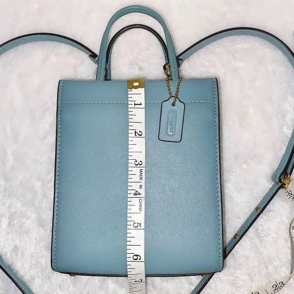 Coach Glove Tanned Leather Mini Cashin Carry Sage Green Tote Bag Purse NWT - Picture 12 of 12